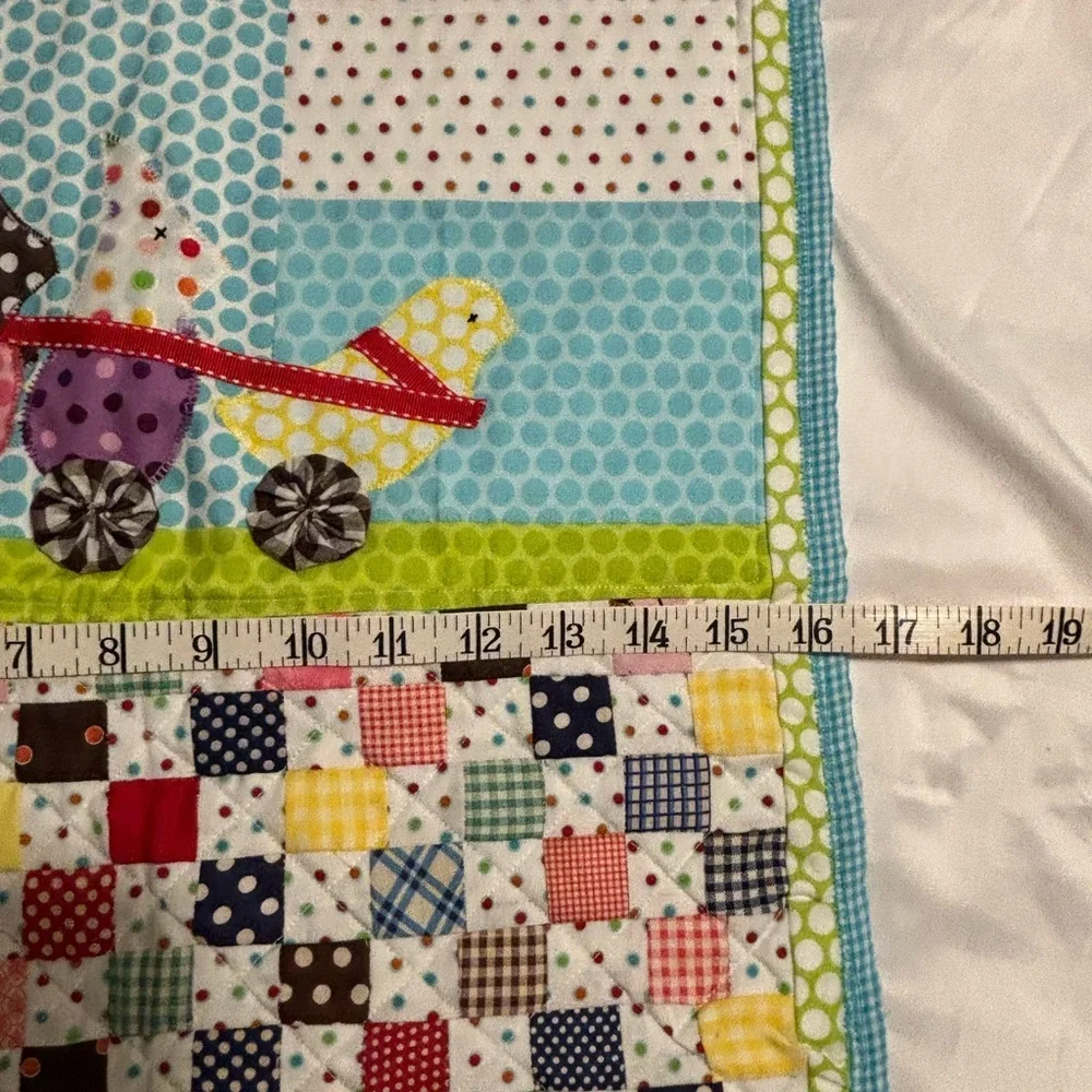 Quilt Chicks And Rabbits Polka Dots Wall Art 16x18